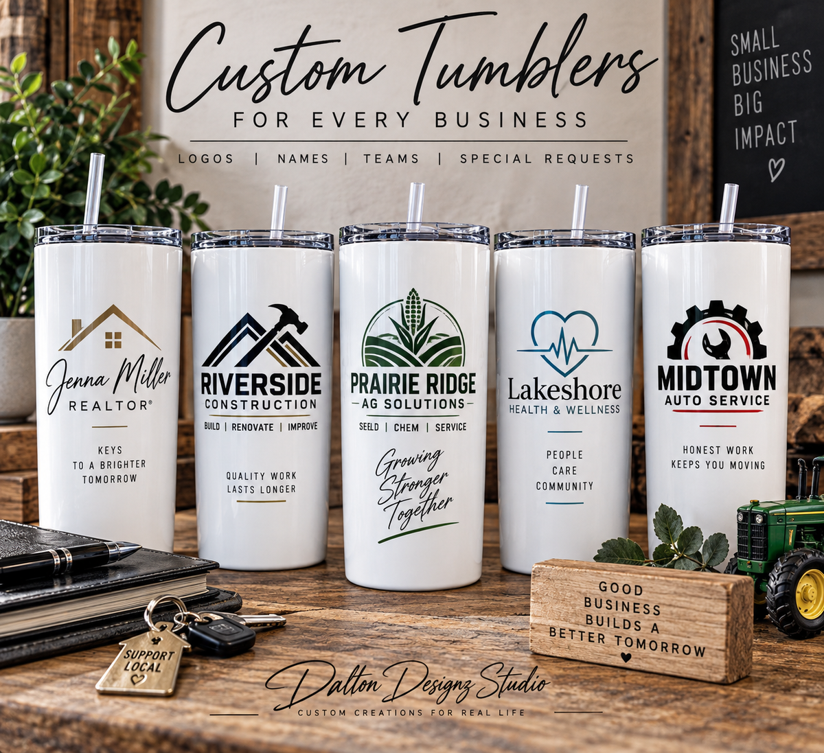 Custom Business Logo 20 oz Tumblers | Branded Employee & Client Gifts