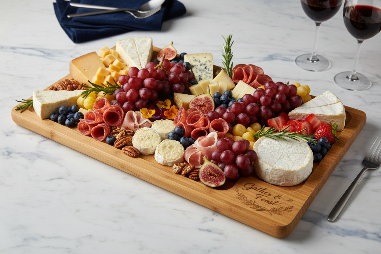 Bamboo Charcuterie Board - Styled Lifestyle Shot